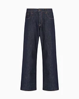 Armani Exchange - J83 baggy fit jeans cotton blend denim, Man, Blue, Size: