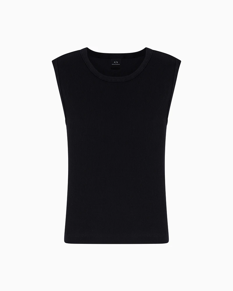 Armani Exchange - Ribbed cotton tank top, Man, Black, Size: