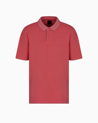 Armani Exchange - Used effect cotton piquet polo, Man, Red, Size: