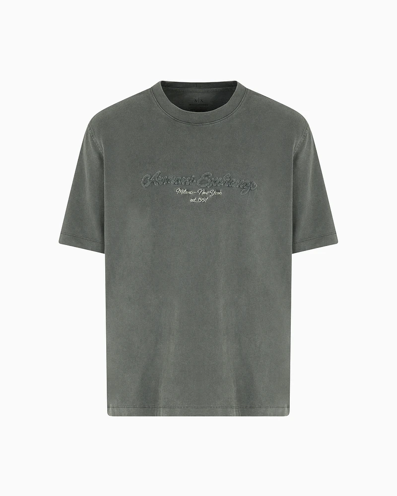 Armani Exchange - Regular fit T-shirt used cotton, Man, Green, Size: