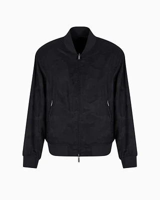 Armani Exchange - Lyocell bomber jacket with zip, Man, Black, Size: