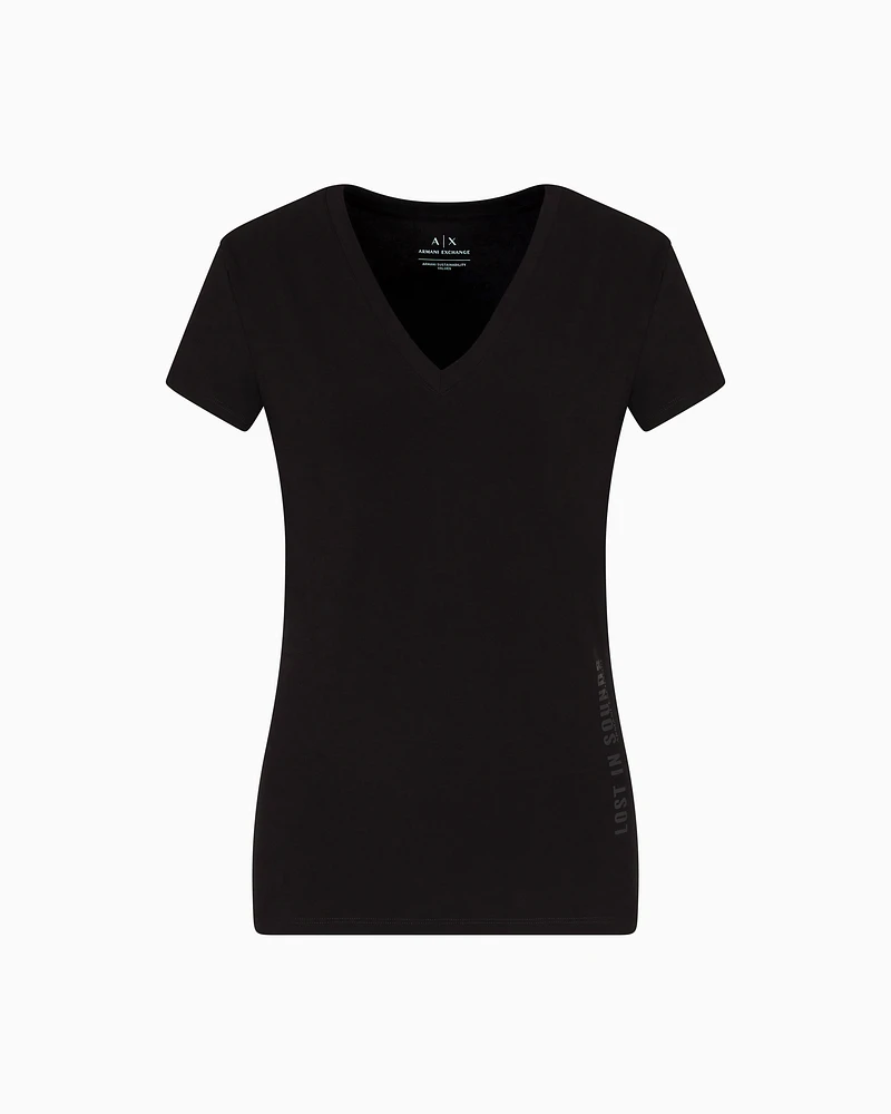 Armani Exchange - Lost in sounds slim fit t-shirt, Woman, Black, Size: S