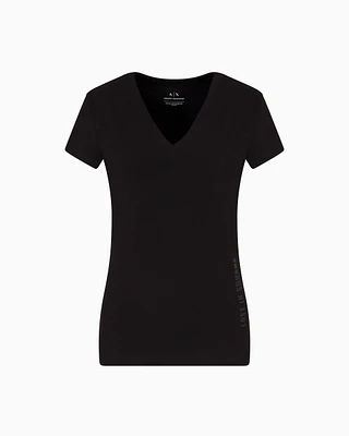 Armani Exchange - Lost in sounds slim fit t-shirt, Woman, Black, Size: S