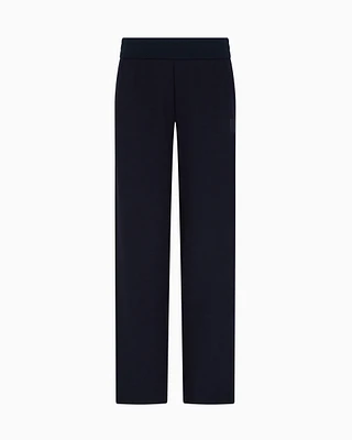 Armani Exchange - Oversized jogger trousers Blue Edition ASV, Woman, Navy_blue, Size: L