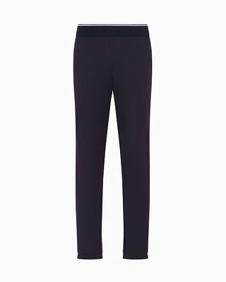 Armani Exchange - Soft yarn jogger pants with logo, Man, Navy Blue, Size: