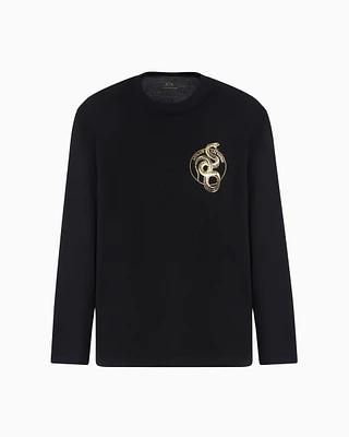 Armani Exchange - Regular fit long-sleeved jersey t-shirt, Man, Black, Size: L
