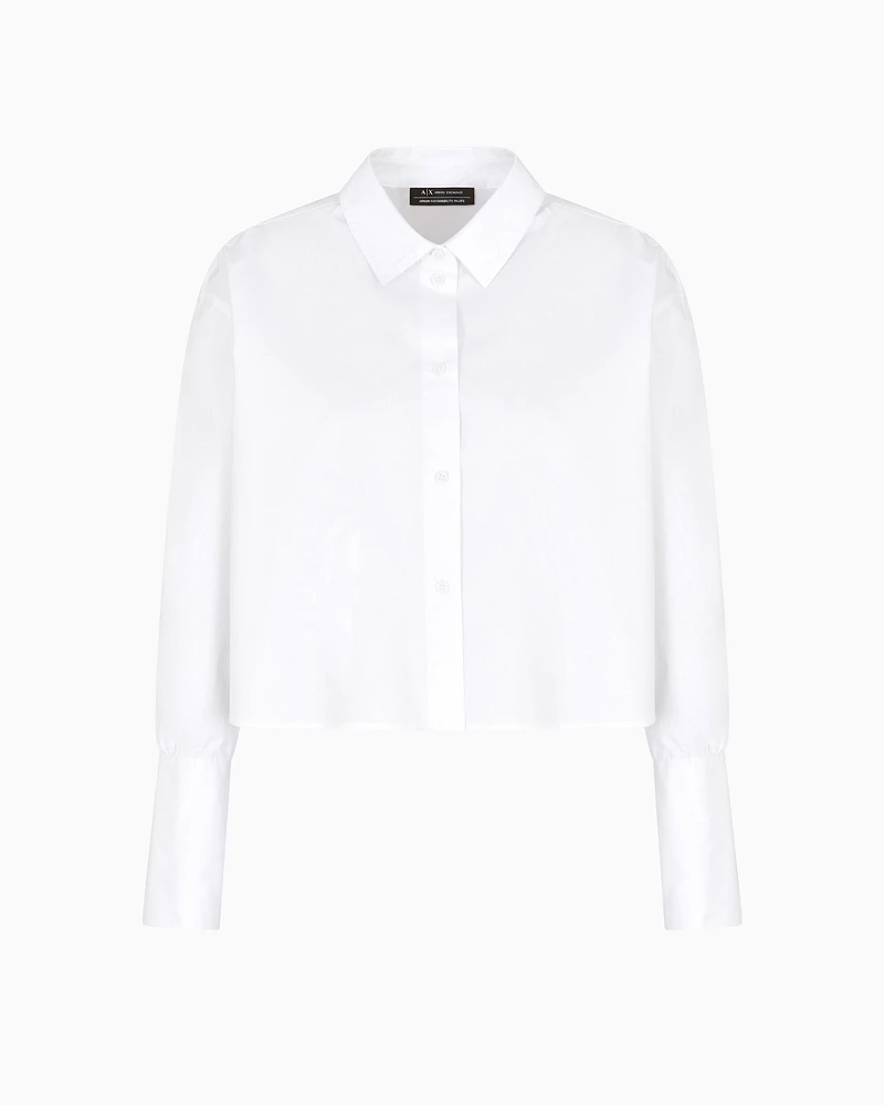 Armani Exchange - Short cotton shirt, Woman, White, Size:
