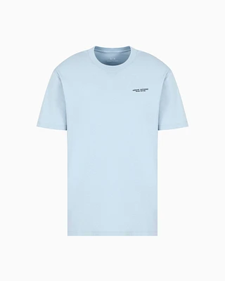 Armani Exchange - Regular fit T-shirt with logo , Man, Light Blue, Size: S