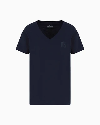 Armani Exchange - Relaxed Fit T-Shirts, Woman, Navy Blue, Size:
