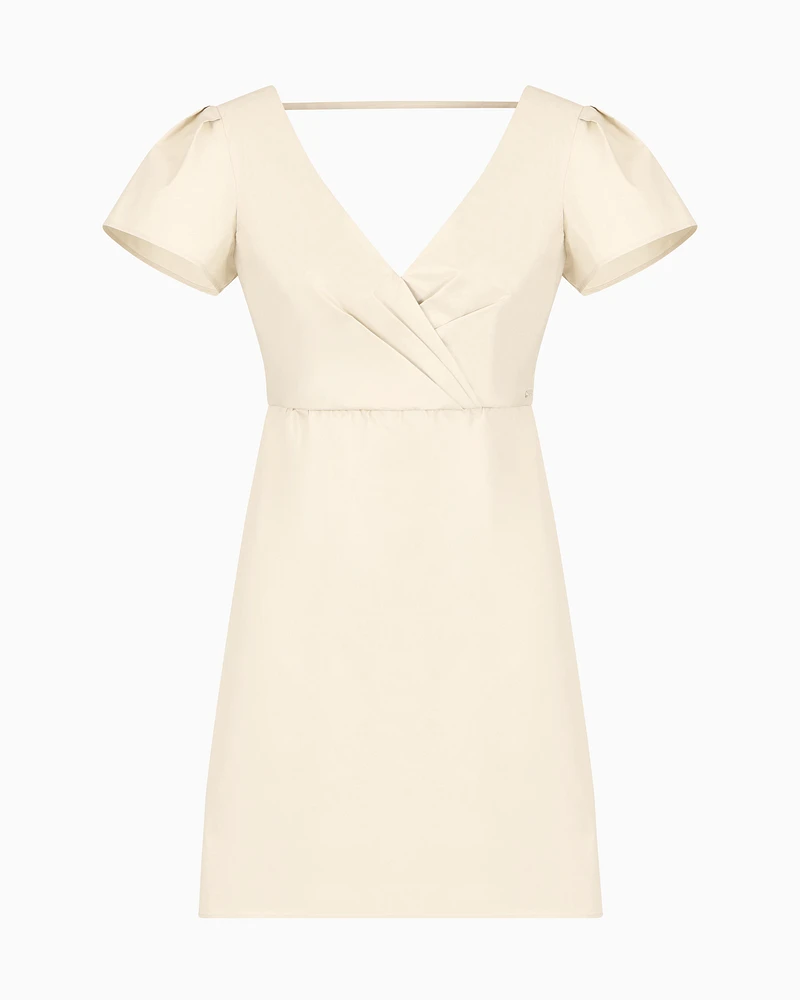 Armani Exchange - ASV Cotton Short Dress, Woman, Beige, Size: