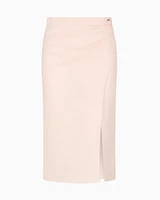 Armani Exchange - Linen blend longuette skirt, Woman, Pink, Size: 2