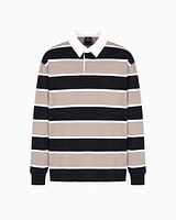 Armani Exchange - Loose fit polo with maxi stripes, Man, Beige, Size: