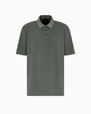 Armani Exchange - Used effect cotton piquet polo, Man, Green, Size: XS