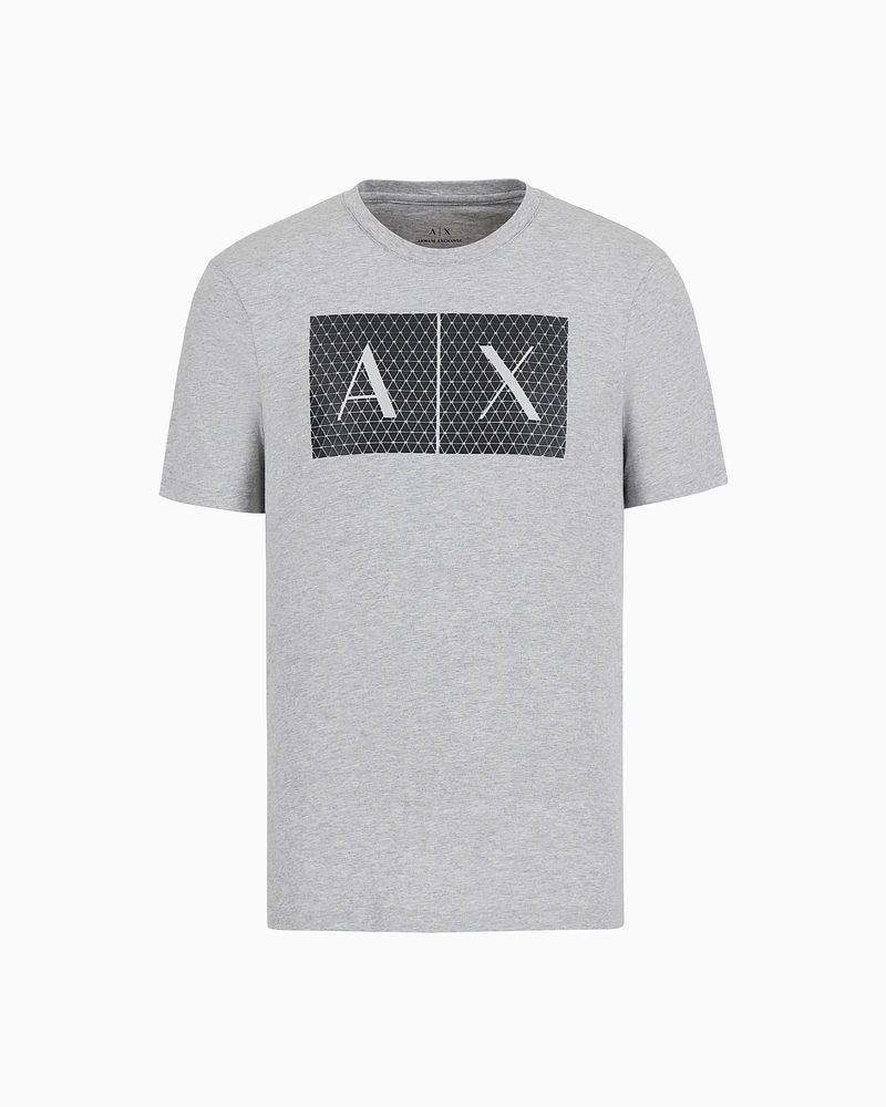 Armani Exchange - Slim fit jersey T-shirt with logo, Man, Grey, Size: XXL
