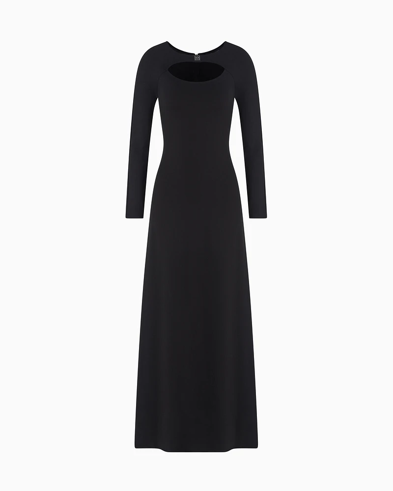 Armani Exchange - Long dress with cut out, Woman, Black, Size: