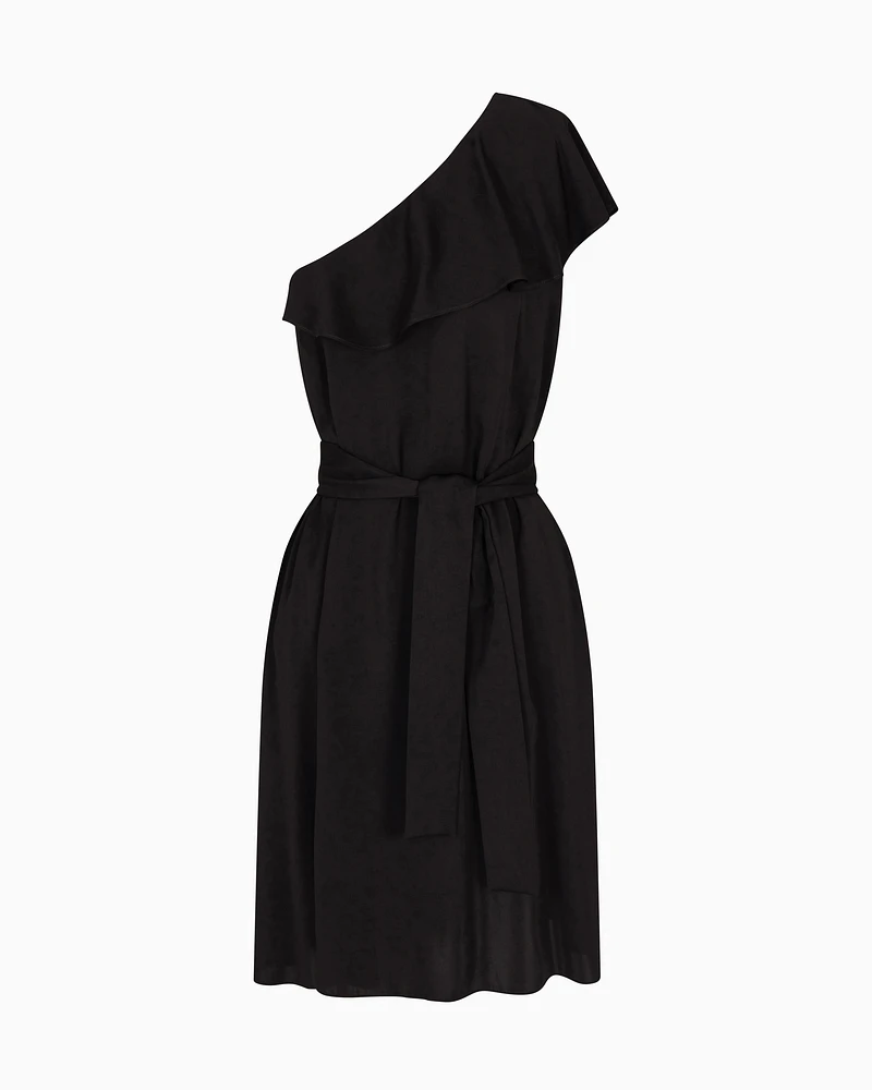 Armani Exchange - One-shoulder viscose dress, Woman, Black, Size:
