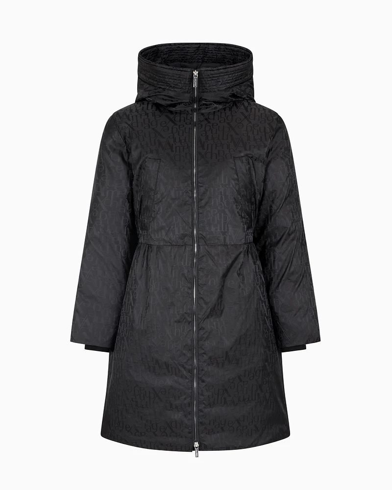 Armani Exchange - Nylon jacquard jacket with logo, Woman, Black, Size: