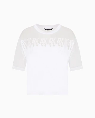 Armani Exchange - T-shirt with transparent insert, Woman, White, Size: