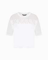 Armani Exchange - T-shirt with transparent insert, Woman, White, Size: