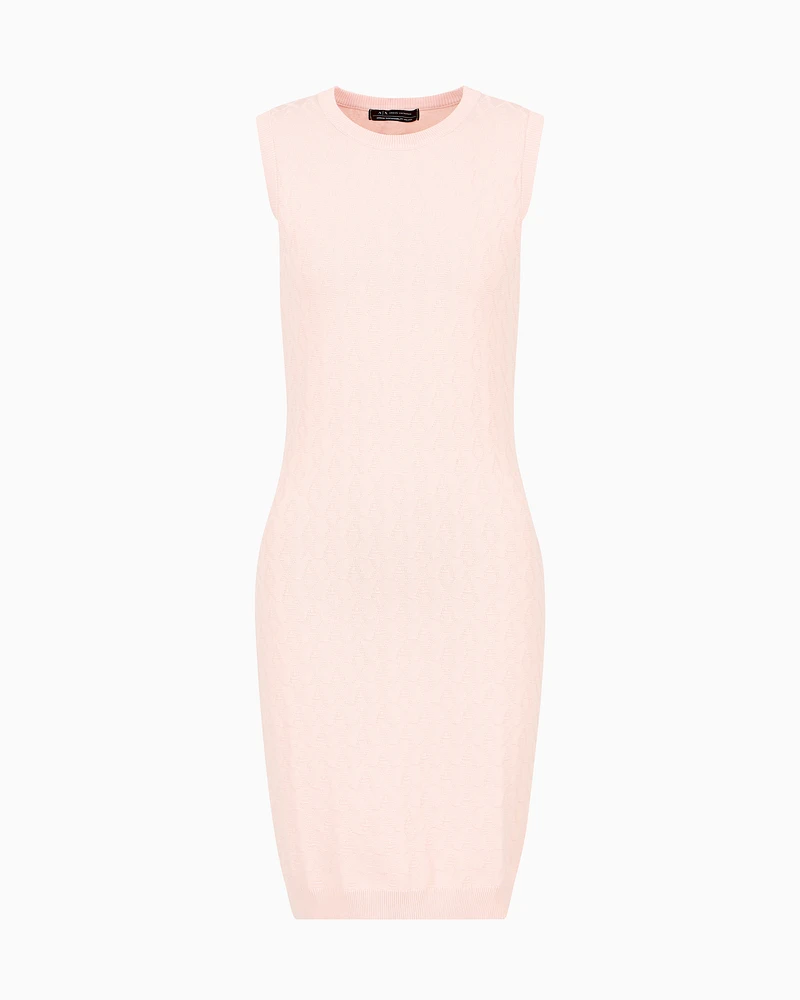 Armani Exchange - Sheath dress with allover logo, Woman, Pink, Size: