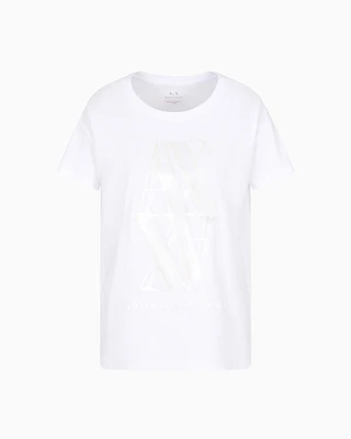 Armani Exchange - Relaxed fit T-shirt with maxi logo, Woman, White, Size:
