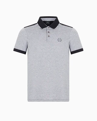 Armani Exchange - Cotton polo with contrasting details, Man, Black, Size: XL