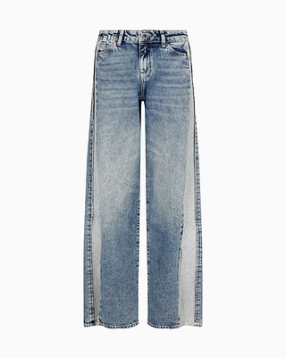 Armani Exchange - Relaxed fit jeans with slits at the bottom, Woman, Blue, Size:
