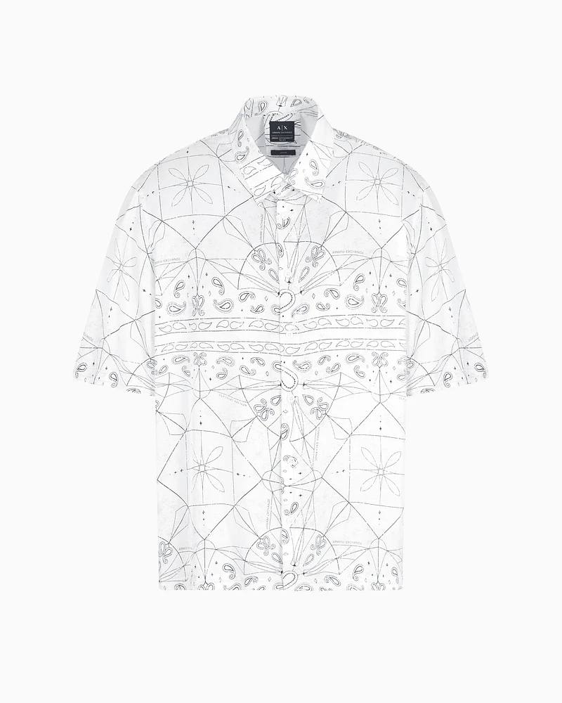Armani Exchange - ASV Viscose Short Sleeve Shirt, Man, White, Size: