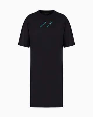 Armani Exchange - Jersey midi dress with logo, Woman, Black, Size: