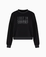 Armani Exchange - Lost Sound ASV crewneck sweatshirt, Woman, Black, Size: