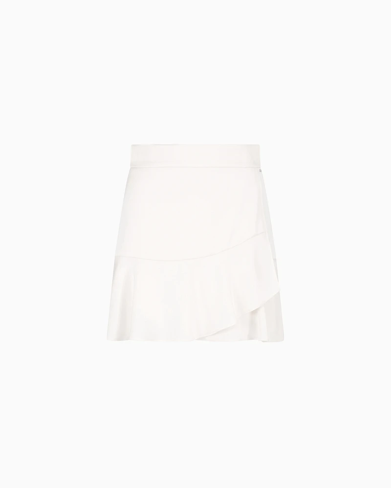 Armani Exchange - Mini skirt matte satin fabric, Woman, White, Size:
