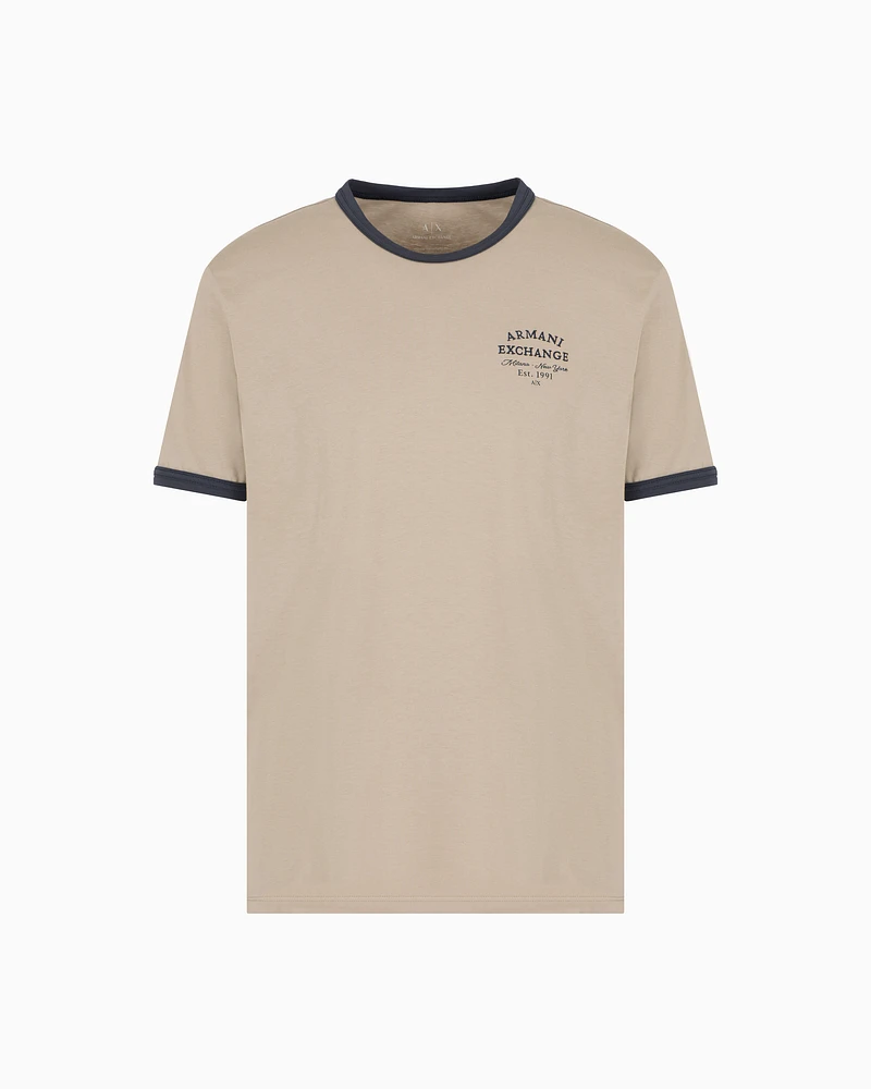 Armani Exchange - ASV Organic Cotton Regular Fit T-Shirt, Man, Beige, Size: L