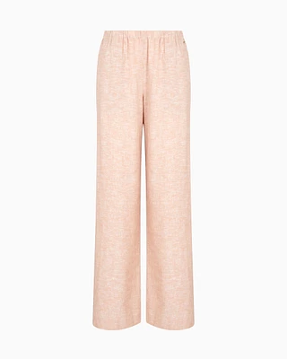 Armani Exchange - Oversized cotton and linen trousers, Woman, Pink, Size: