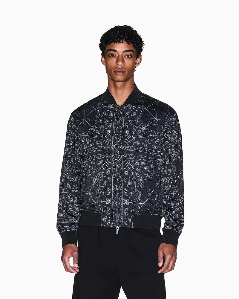 Armani Exchange - Kaleidoscope Pattern Bomber Jacket, Man, Black, Size: XS
