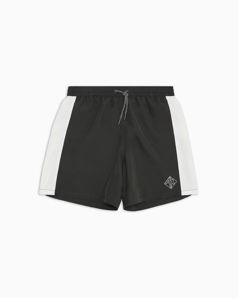 Armani Exchange - Boxer costume with contrasting profiles, Man, Green, Size: