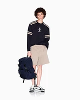 Armani Exchange - Crewneck sweatshirt with stripes and logo, Man, Navy Blue, Size: XXL