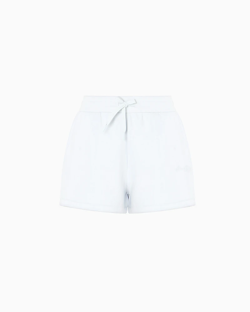 Armani Exchange - Logo sweatshirt shorts, Woman, Light Blue, Size:
