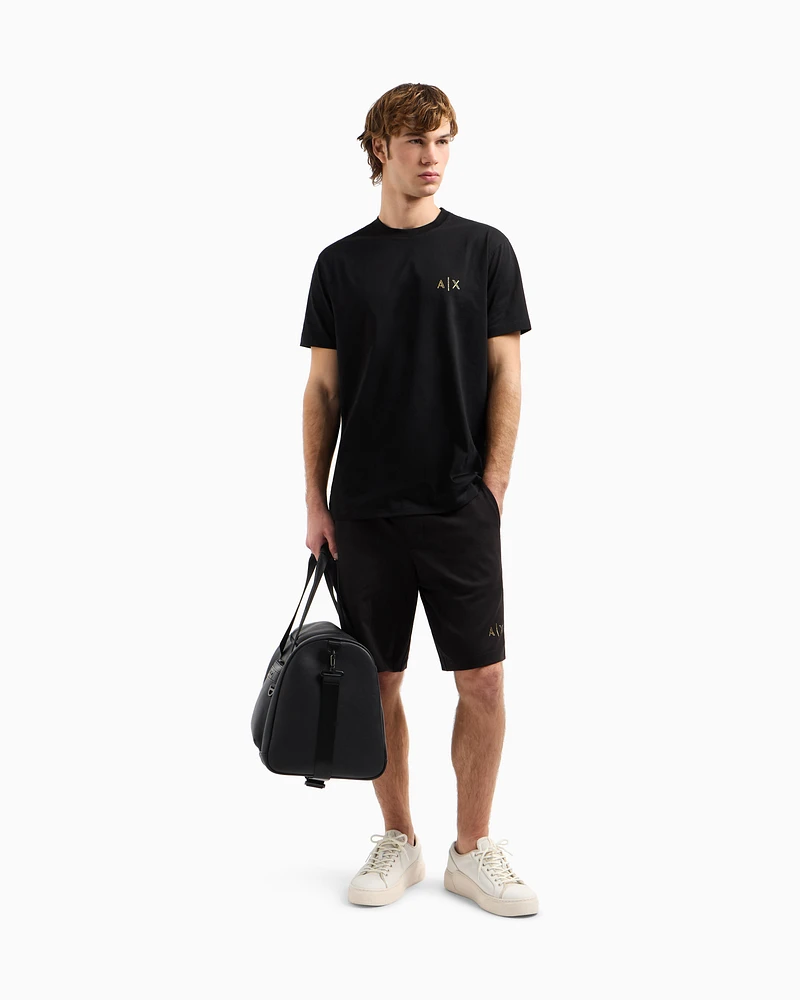 Armani Exchange - Regular fit T-shirt with blurred logo effect, Man, Black, Size: