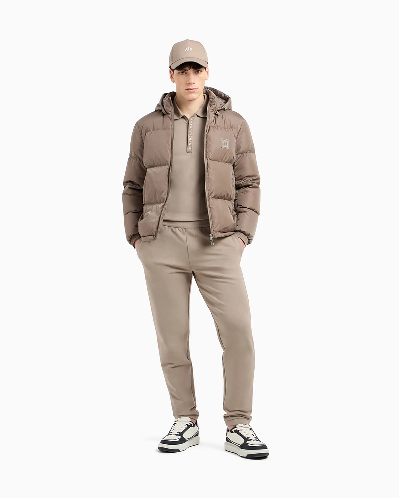 Armani Exchange - Soft yarn jogger pants with logo, Man, Beige, Size: XL