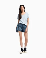 Armani Exchange - Relaxed Fit T-Shirts, Woman, Light Blue, Size: