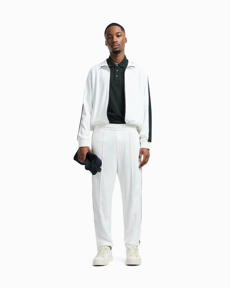 Armani Exchange - Regular fit trousers with contrasting band, Man, White, Size: