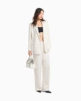 Armani Exchange - Single-breasted jacket matte satin fabric, Woman, White, Size: