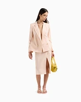 Armani Exchange - Linen blend longuette skirt, Woman, Pink, Size: 2