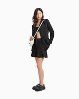 Armani Exchange - Single-breasted jacket matte satin fabric, Woman, Black, Size: