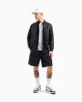 Armani Exchange - Regular fit cotton shirt with allover logo tone, Man, Navy Blue, Size: