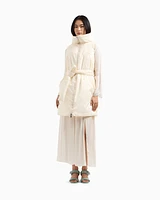 Armani Exchange - Long sleeveless jacket jacquard nylon with logo, Woman, White, Size: