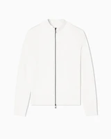 Armani Exchange - Full zip ribbed cardigan, Man, White, Size: