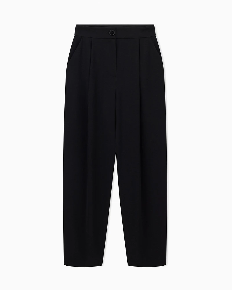 Armani Exchange - Twill pleated trousers, Woman, Black, Size: