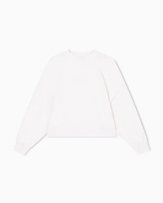 Armani Exchange - Cropped Crewneck Sweatshirt, Woman, White, Size: