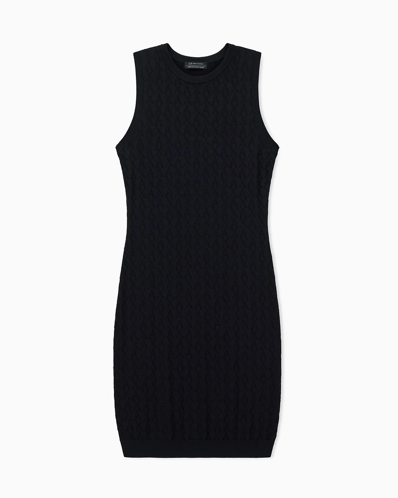 Armani Exchange - Sheath dress with allover logo, Woman, Black, Size:
